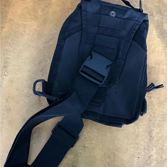 Men's Black Waterproof Tactical Crossbody Backpack